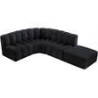 Meridian Furniture Arc Black Velvet Modular Sectional