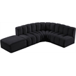 Meridian Furniture Arc Black Velvet Modular Sectional