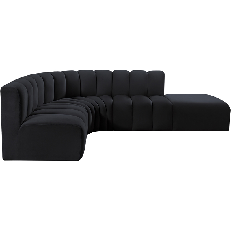 Meridian Furniture Arc Black Velvet Modular Sectional