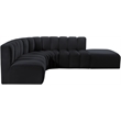 Meridian Furniture Arc Black Velvet Modular Sectional
