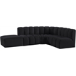 Meridian Furniture Arc Black Velvet Modular Sectional