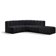 Meridian Furniture Arc Black Velvet Modular Sectional