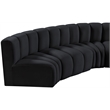 Meridian Furniture Arc Black Velvet Modular Sectional