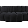 Meridian Furniture Arc Black Velvet Modular Sectional