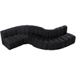 Meridian Furniture Arc Black Velvet Modular Sectional