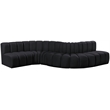 Meridian Furniture Arc Black Velvet Modular Sectional