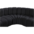 Meridian Furniture Arc Black Velvet Modular Sectional