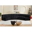 Meridian Furniture Arc Black Velvet Modular Sectional