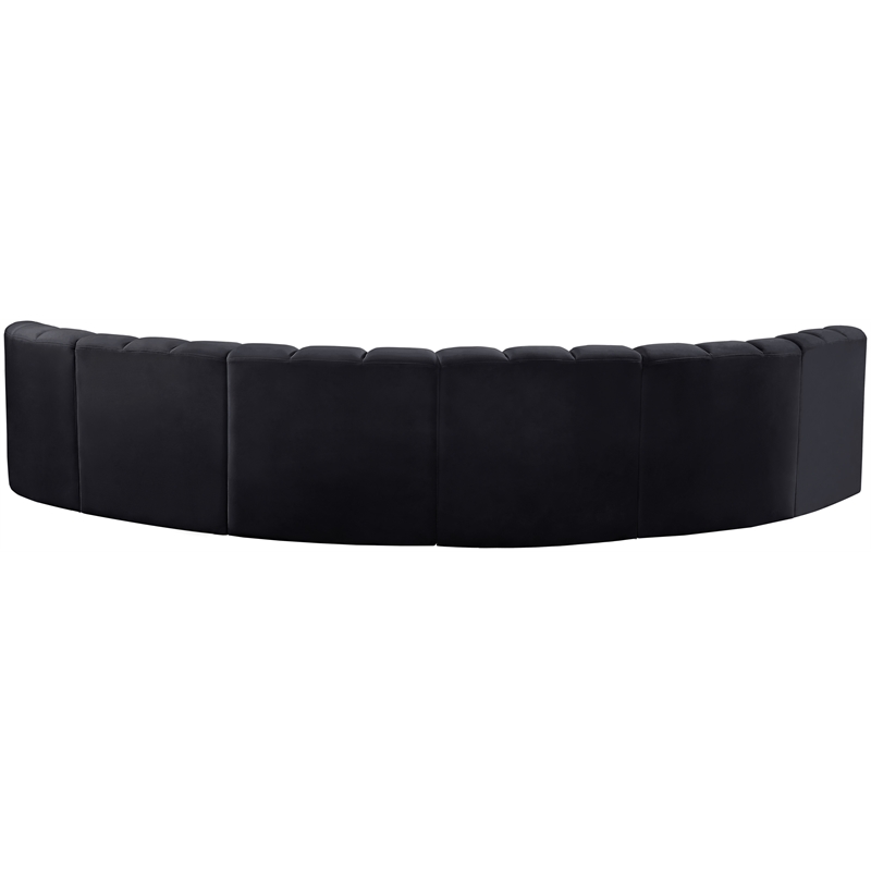 Meridian Furniture Arc Black Velvet Modular Sectional