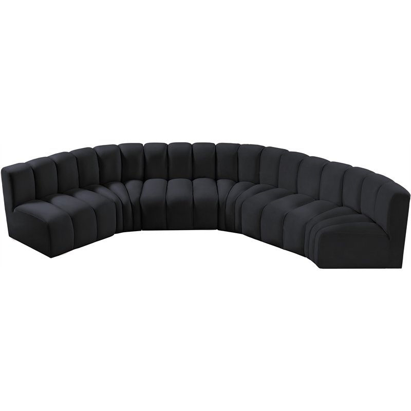 Meridian Furniture Arc Black Velvet Modular Sectional