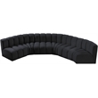 Meridian Furniture Arc Black Velvet Modular Sectional