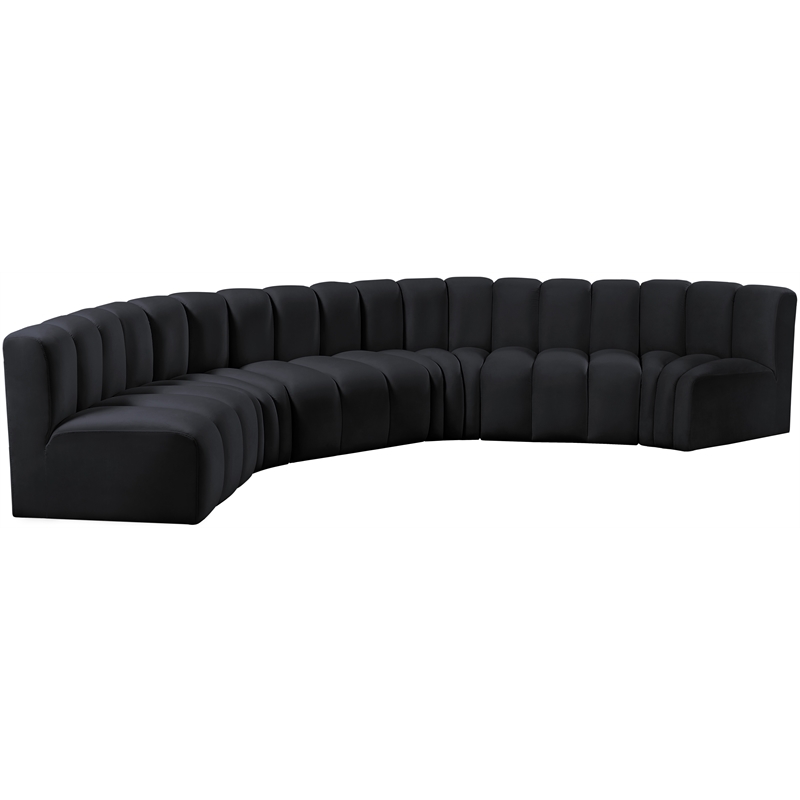 Meridian Furniture Arc Black Velvet Modular Sectional