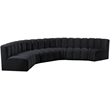 Meridian Furniture Arc Black Velvet Modular Sectional