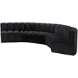 Meridian Furniture Arc Black Velvet Modular Sectional