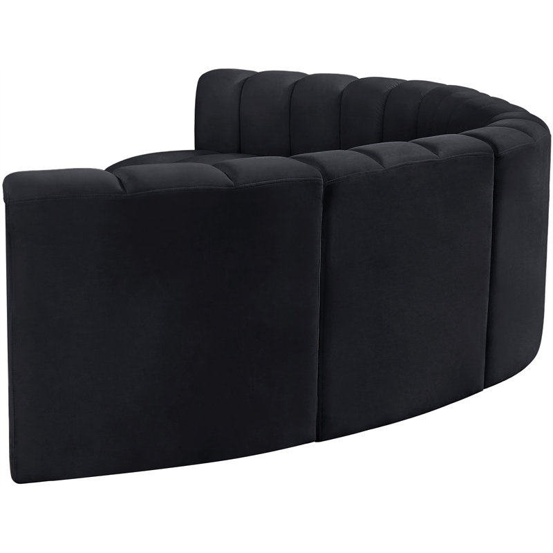 Meridian Furniture Arc Black Velvet Modular Sectional
