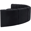 Meridian Furniture Arc Black Velvet Modular Sectional