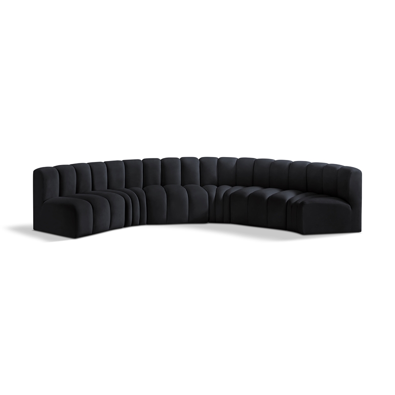 Meridian Furniture Arc Black Velvet Modular Sectional