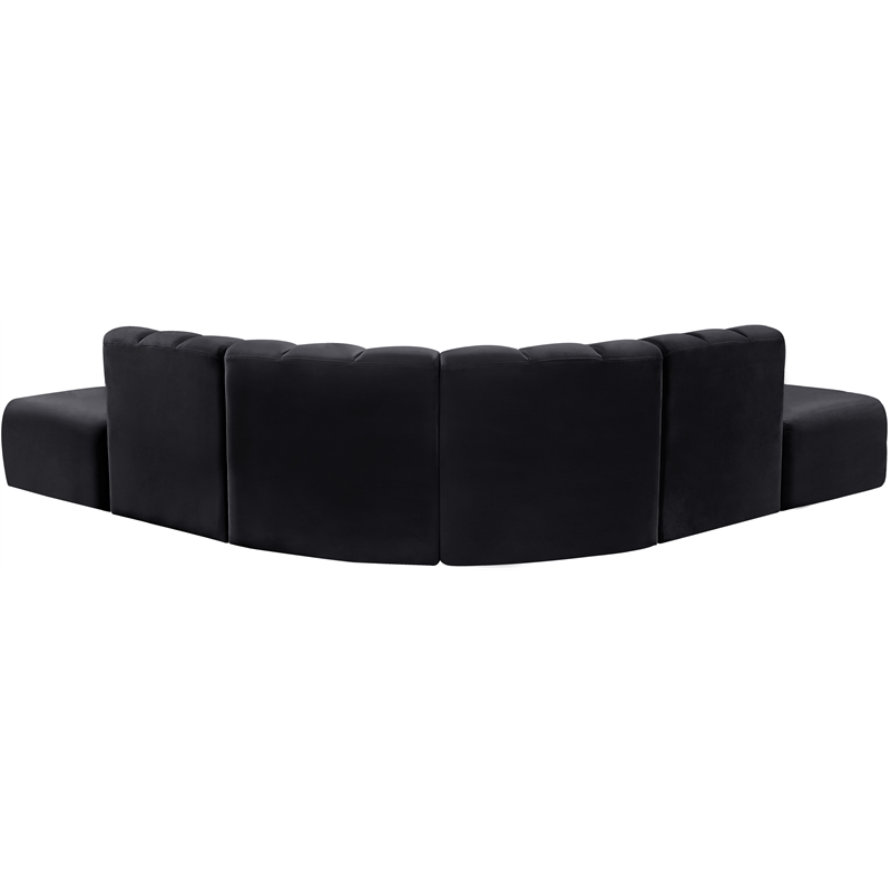 Meridian Furniture Arc Black Velvet Modular Sectional