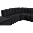 Meridian Furniture Arc Black Velvet Modular Sectional
