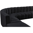 Meridian Furniture Arc Black Velvet Modular Sectional