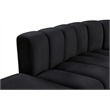 Meridian Furniture Arc Black Velvet Modular Sectional