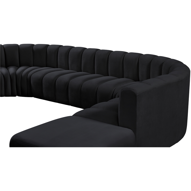 Meridian Furniture Arc Black Velvet Modular Sectional