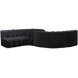 Meridian Furniture Arc Black Velvet Modular Sectional