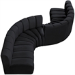 Meridian Furniture Arc Black Velvet Modular Sectional
