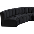 Meridian Furniture Arc Black Velvet Modular Sectional