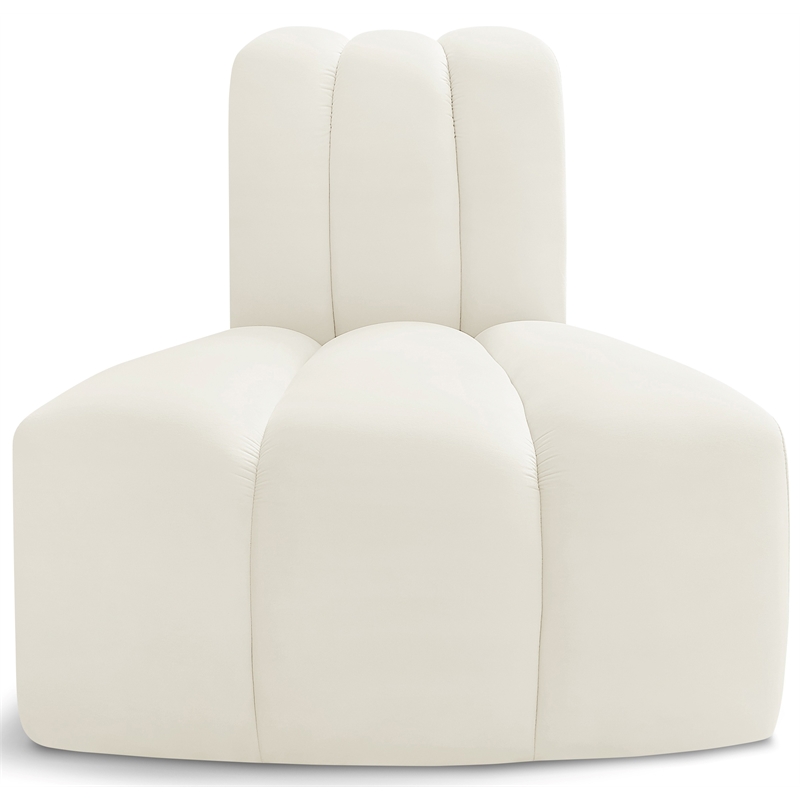 Meridian Furniture Arc Cream Velvet Reverse Corner