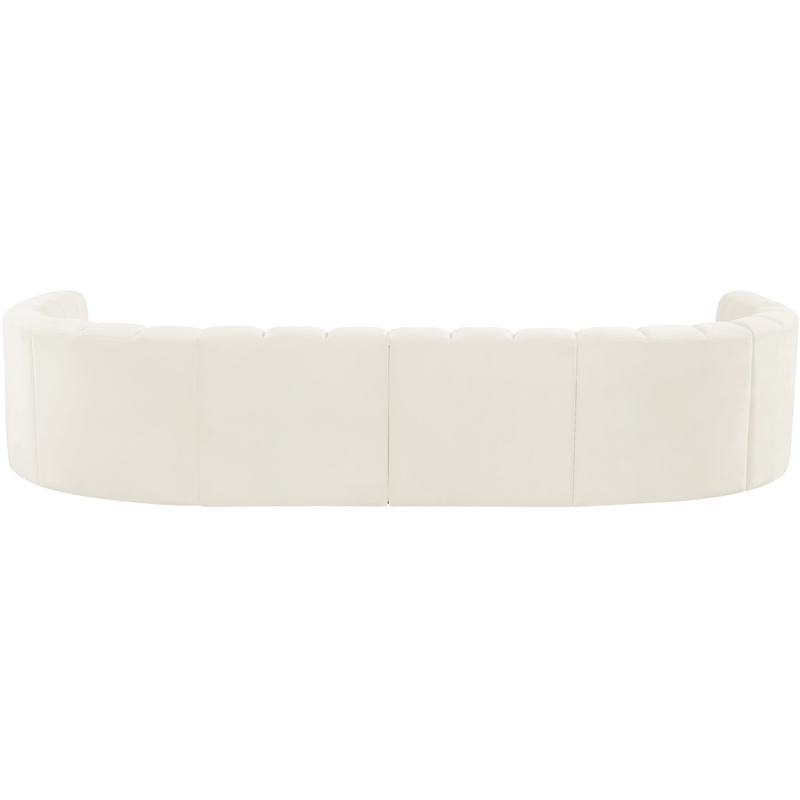 Meridian Furniture Arc Cream Velvet Modular Sectional