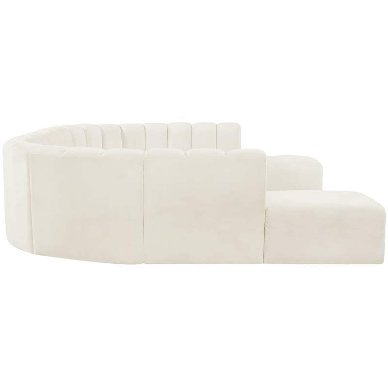 Meridian Furniture Arc Cream Velvet Modular Sectional