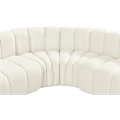 Meridian Furniture Arc Cream Velvet Modular Sectional