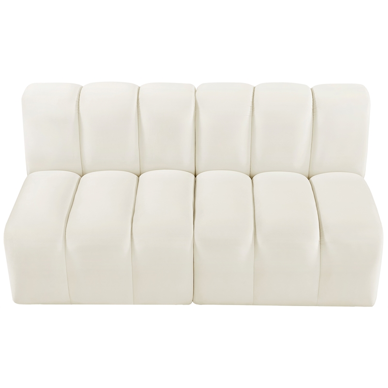 Meridian Furniture Arc Cream Velvet Modular Sectional