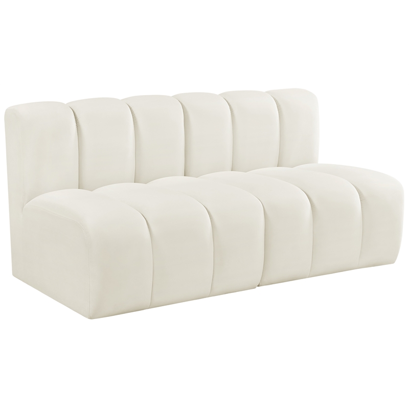Meridian Furniture Arc Cream Velvet Modular Sectional