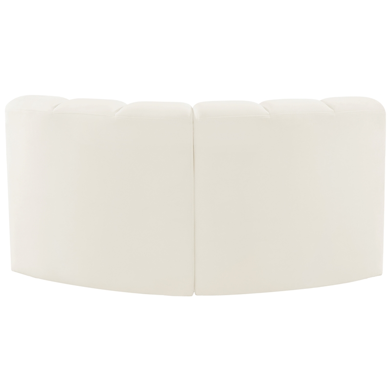 Meridian Furniture Arc Cream Velvet Modular Sectional