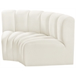 Meridian Furniture Arc Cream Velvet Modular Sectional