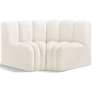 Meridian Furniture Arc Cream Velvet Modular Sectional