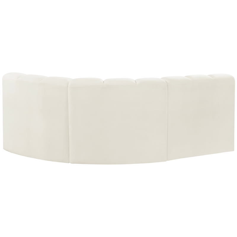 Meridian Furniture Arc Cream Velvet Modular Sectional
