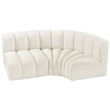 Meridian Furniture Arc Cream Velvet Modular Sectional