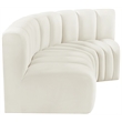 Meridian Furniture Arc Cream Velvet Modular Sectional