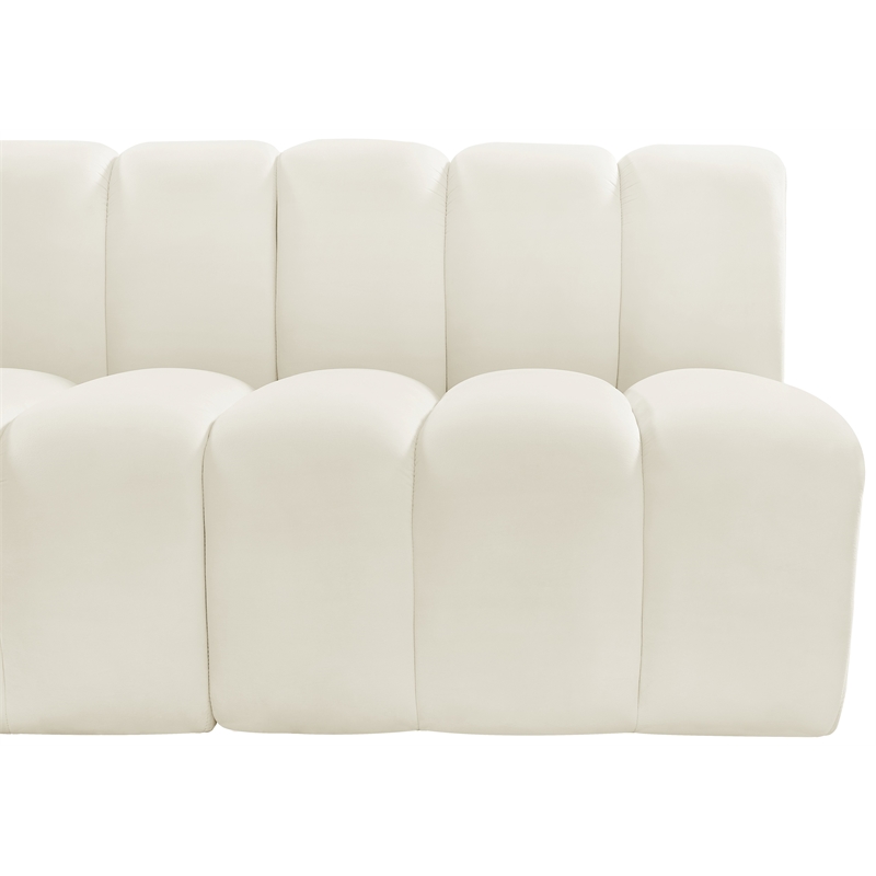 Meridian Furniture Arc Cream Velvet Modular Sectional