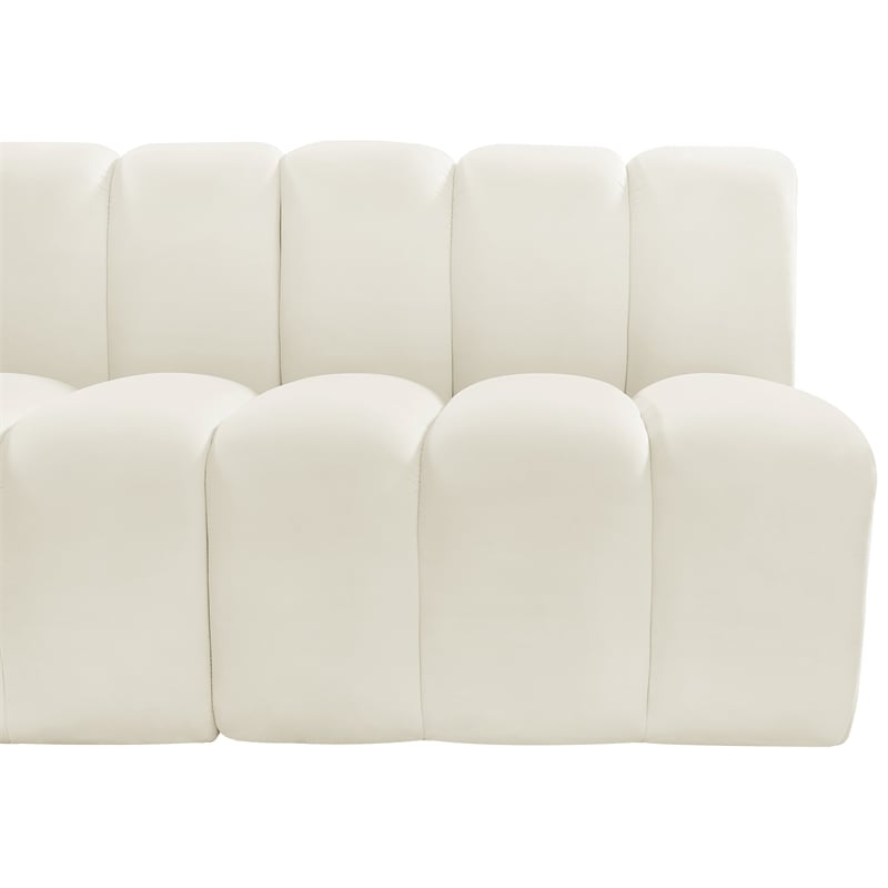 Meridian Furniture Arc Cream Velvet Modular Sectional