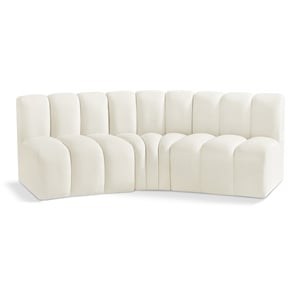 Meridian Furniture Arc Cream Velvet Modular Sectional