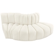 Meridian Furniture Arc Cream Velvet Modular Sectional