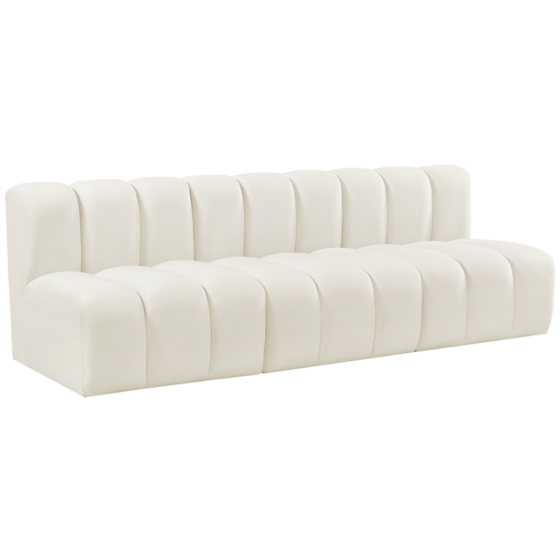 Meridian Furniture Arc Cream Velvet Modular Sectional