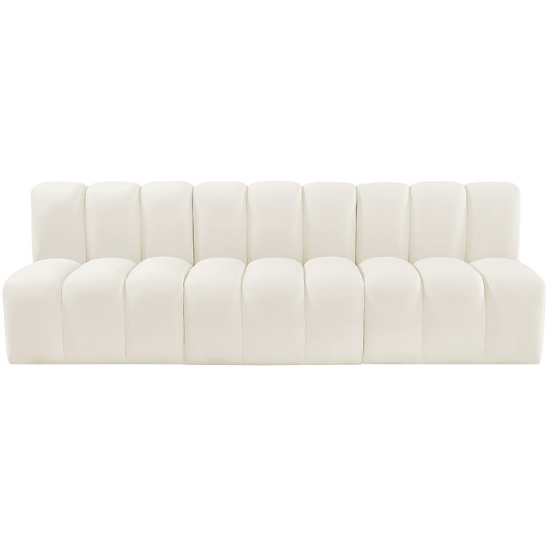 Meridian Furniture Arc Cream Velvet Modular Sectional