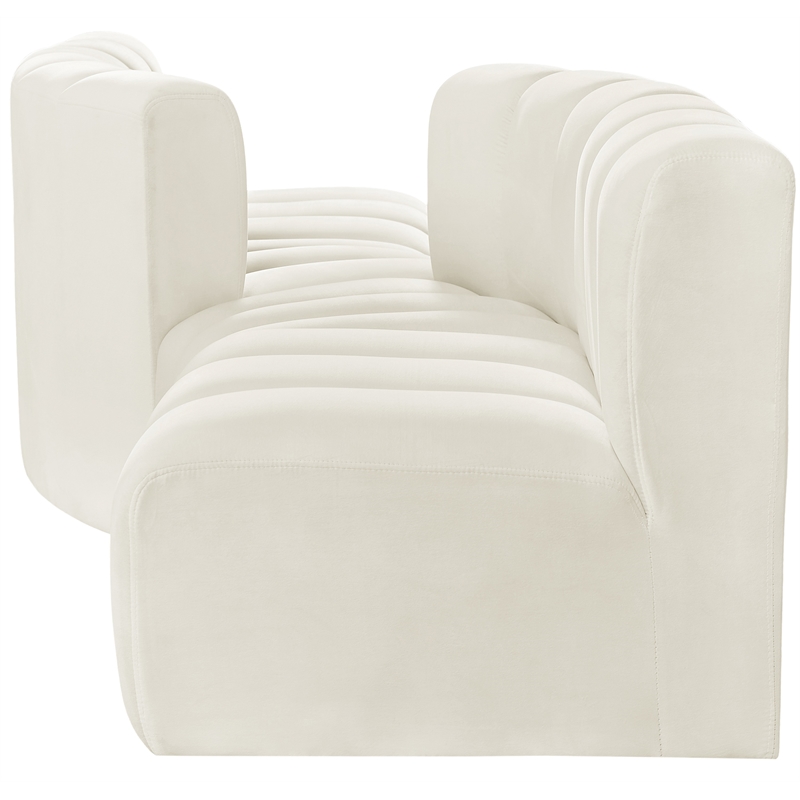 Meridian Furniture Arc Cream Velvet Modular Sectional