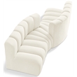 Meridian Furniture Arc Cream Velvet Modular Sectional