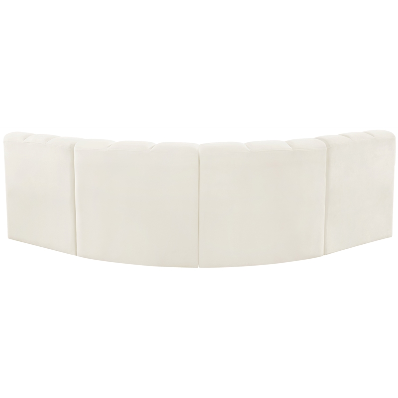 Meridian Furniture Arc Cream Velvet Modular Sectional